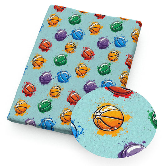 sports teams color series basketball pattern fabric