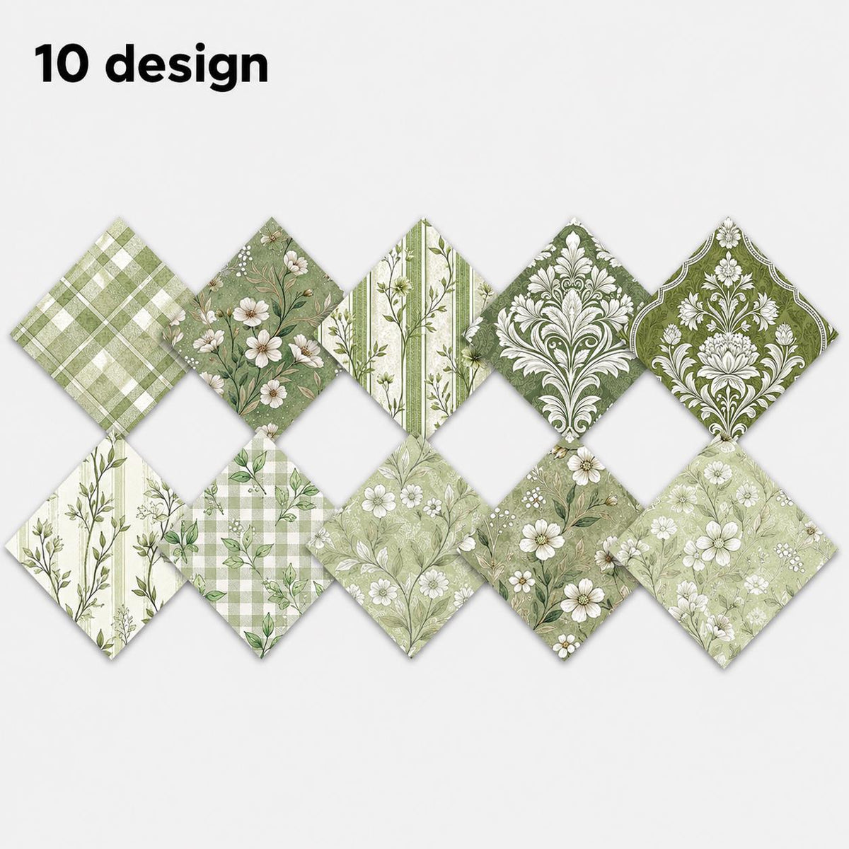 10pcS Charm Pack Set Plaid Floral Pattern VIntage Style Handmade DIY With Rich Color and Texture Elements 100% Polyester Patchwork in 10 Design Styles Suitable For Patchwork DIY Craft Projects DIY Wallet Making Gift Giving Bag Making Mother's Day Gift