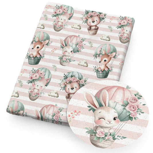 rabbit bunny koala deerreindeer giraffe fire balloon stripe fabric