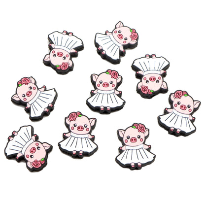 1Pc Pig Silicone Beads Set - 3D Animal-Shaped Silicone Beads for DIY Crafts, Jewelry Making, Keychains, and Pen Decorations