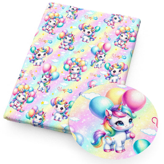 unicorn balloon cloud star starfish rainbow color fabric