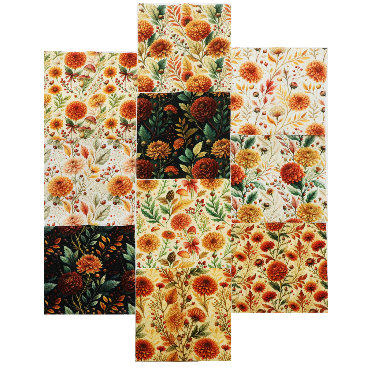 10Pc/Set Flower Series Fat Quarter Fabric, Pre-Cut Square Fabric Assort, Fabric Set, Craft Fabric, Handmade DIY Patchwork Fabric,Home Quilting Sewing Fabric, Packaging Fabric, Scrapbooking Craft Hobbyist