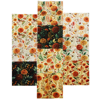 10Pc/Set Flower Series Fat Quarter Fabric, Pre-Cut Square Fabric Assort, Fabric Set, Craft Fabric, Handmade DIY Patchwork Fabric,Home Quilting Sewing Fabric, Packaging Fabric, Scrapbooking Craft Hobbyist