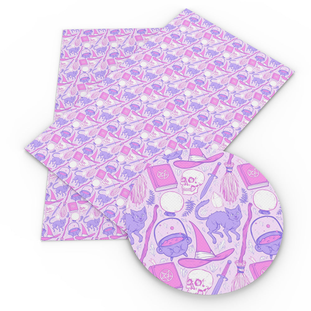 halloween cat broom caphat fabric