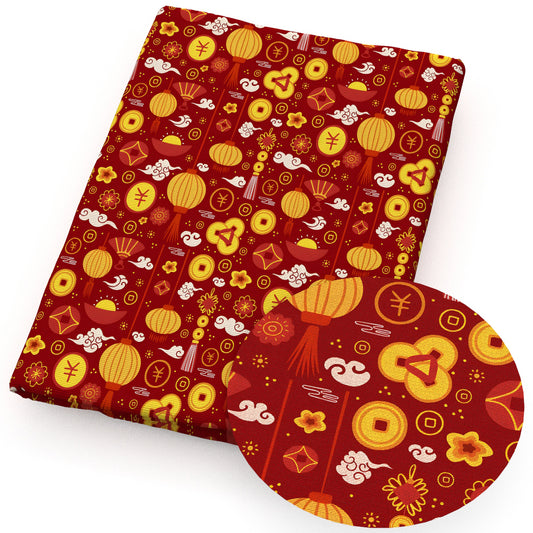 happy new year lantern fabric