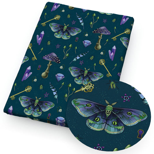 butterfly mushroom fabric