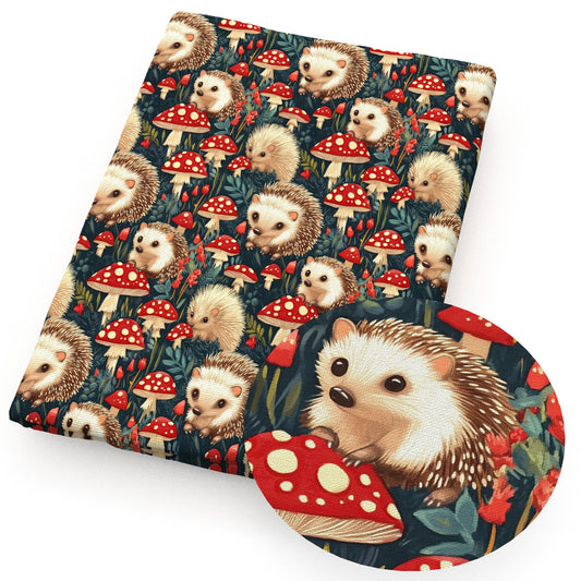 hedgehog mushroom fabric
