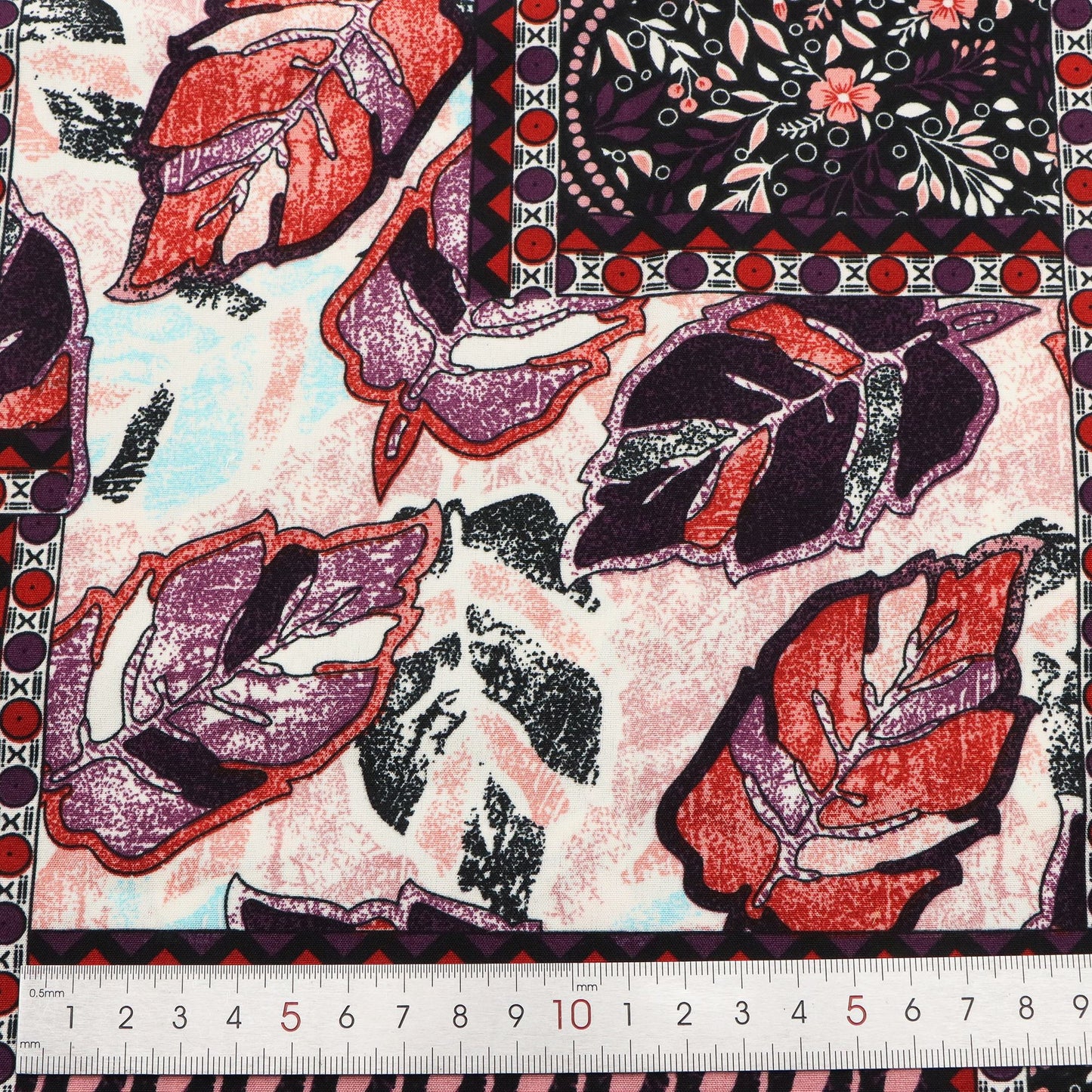 1Pc Geometric Patterns flower leaf Ethnic Style 100%polyester Fabric - 59x19.68inch(150x50cm) Pre-cut Fabric,Perfect for DIY Sewing,Bags,Party Decor, Tablecloths, Gift Wrapping,Cushions & Furniture Covers