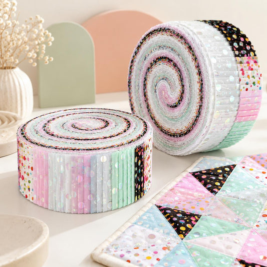 10Pc/Set, Making 10 Images 1pc Each, Each Size: 6.3*50cm Mesh Gauze Dot Series Sliced Fabric Set Style Combination, Polyester Jelly Roll Fabric Strips, Pre-Cut Quilting Squares, For Quilting DIY, Handicrafts And Sewing, Blankets, Rugs, Interior Decoration