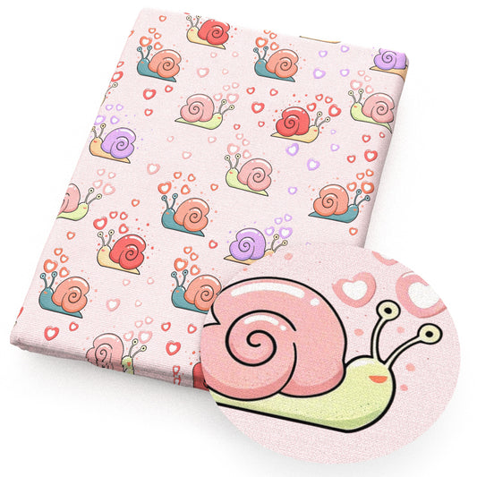 snails heart love fabric