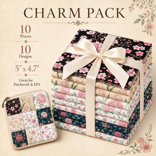 10Pc/Set Flower Series Fat Quarter Fabric, Pre-Cut Square Fabric Assort, Fabric Set, Craft Fabric, Handmade DIY Patchwork Fabric,Home Quilting Sewing Fabric, Packaging Fabric, Scrapbooking Craft Hobbyist