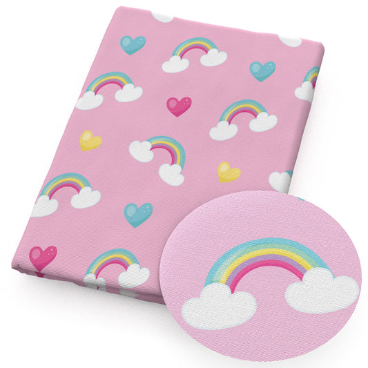 rainbow color heart love rainbow fabric