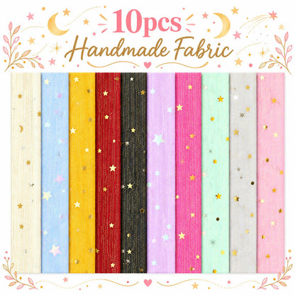 10pcs Vintage Butterfly Mesh Gauze Lace Series Jelly Roll Fabric Strips 2.5X19.7inch Pre-cut 100% Polyester for Patchwork Quilts, Table Runners, Placemats, Tote Bags, Storage Pouches, Makeup Bags, Coasters, Quilt Blocks & Binding Multi-color