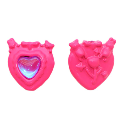 1Pc Acrylic Beads Round Flat Color Heart Spacer Beads For Jewelry Making Handmade Diy Bracelet Necklace Earring