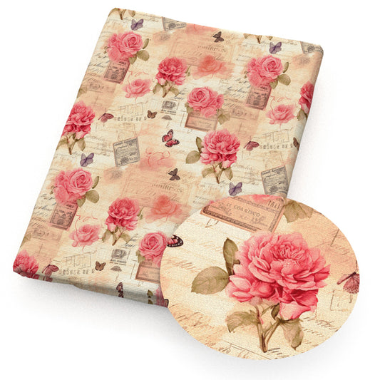 flowerfloral butterfly letters alphabet stamp fabric