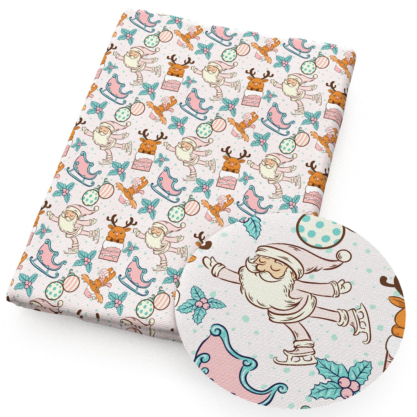 christmas day pink series deerreindeer giraffe fabric