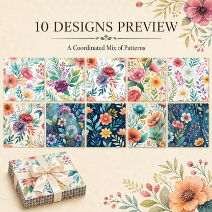 10Pc/Set Flower Series Fat Quarter Fabric, Pre-Cut Square Fabric Assort, Fabric Set, Craft Fabric, Handmade DIY Patchwork Fabric,Home Quilting Sewing Fabric, Packaging Fabric, Scrapbooking Craft Hobbyist