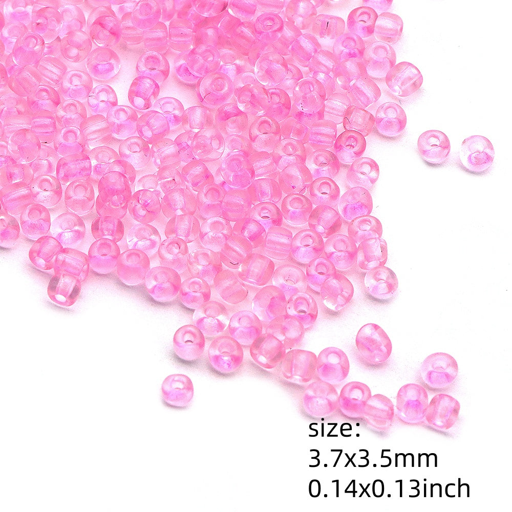 10g/pack Vibrant Colorful Miyuki Seed Beads Transparent Plain Solid Color Loose Spacer Acrylic Beads with Hole for Jewelry Making DIY Bracelet Necklace Chain Earrings Charm Bangle Decors Craft Accessories
