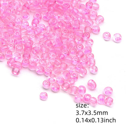 10g/pack Vibrant Colorful Miyuki Seed Beads Transparent Plain Solid Color Loose Spacer Acrylic Beads with Hole for Jewelry Making DIY Bracelet Necklace Chain Earrings Charm Bangle Decors Craft Accessories