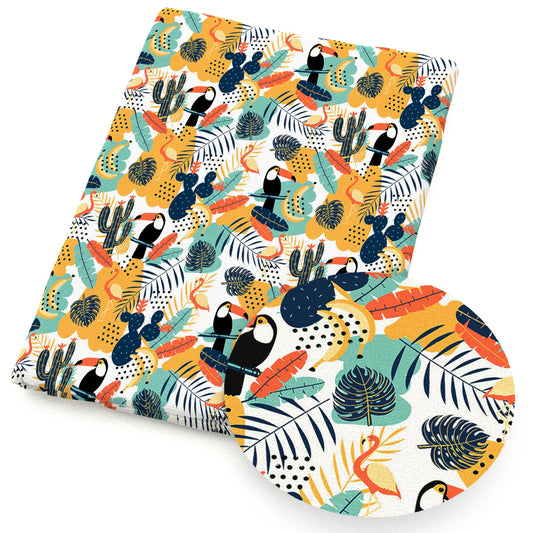 bird palm trees leaf leaves tree fabric
