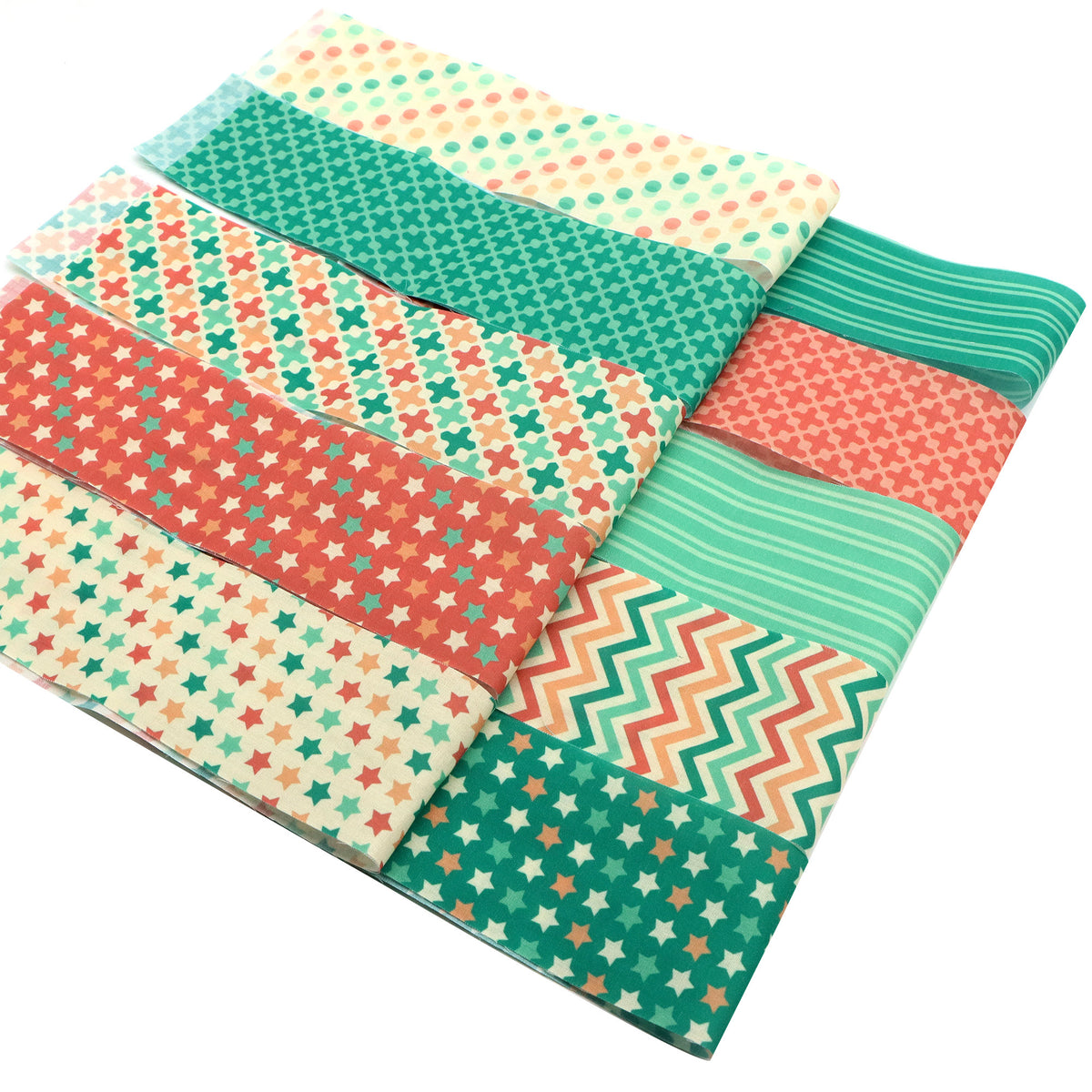 10pcs Vintage Dot Flower Pattern Jelly Roll Fabric Strips 2.5X19.7inch Pre-Cut 100% Polyester For Patchwork Quilts, Table Runners, Placemats, Tote Bags, Storage Pouches, Makeup Bags, Coasters, Quilt Blocks & Binding