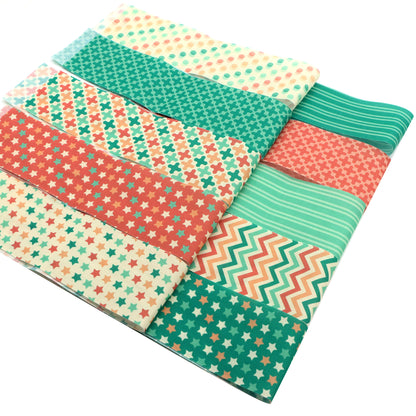 10pcs Vintage Dot Flower Pattern Jelly Roll Fabric Strips 2.5X19.7inch Pre-Cut 100% Polyester For Patchwork Quilts, Table Runners, Placemats, Tote Bags, Storage Pouches, Makeup Bags, Coasters, Quilt Blocks & Binding