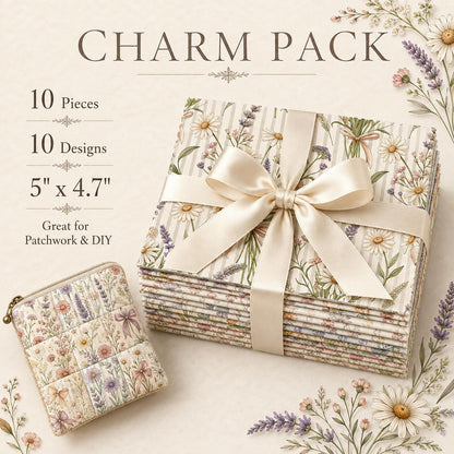 10pcS Charm Pack Set Floral Pattern VIntage Style Handmade DIY With Rich Color and Texture Elements 100% Polyester Patchwork in 10 Design Styles Suitable For Patchwork DIY Craft Projects DIY Wallet Making Gift Giving Bag Making Mother's Day Gift