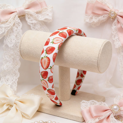 strawberry satin high cranial hairband