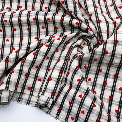 velvet Love heart fabric