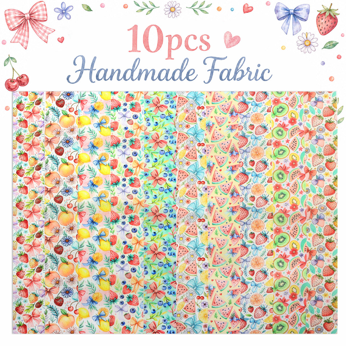 10pcs Vintage Strawberry Fruit Watermelon Pattern Purple Jelly Roll Fabric Strips 2.5X19.7inch Pre-cut 100% Polyester for Patchwork Quilts, Table Runners, Placemats, Tote Bags, Storage Pouches, Makeup Bags, Coasters, Quilt Blocks & Binding