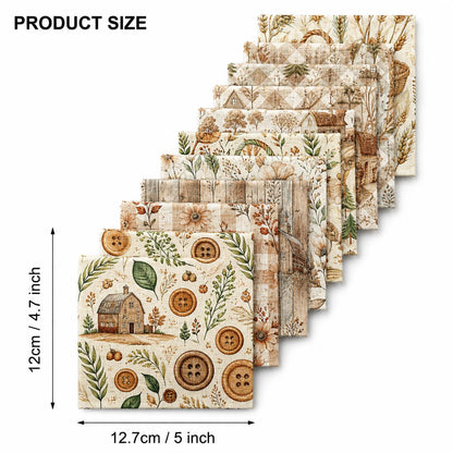10Pc/set Plant Series Flower Plaid Horse Leaves Fat Quarter Fabric, Pre-Cut Square Fabric Assort, Fabric Set, Craft Fabric, Handmade DIY Patchwork Fabric,Home Quilting Sewing Fabric, Packaging Fabric, Scrapbooking Craft Hobbyist