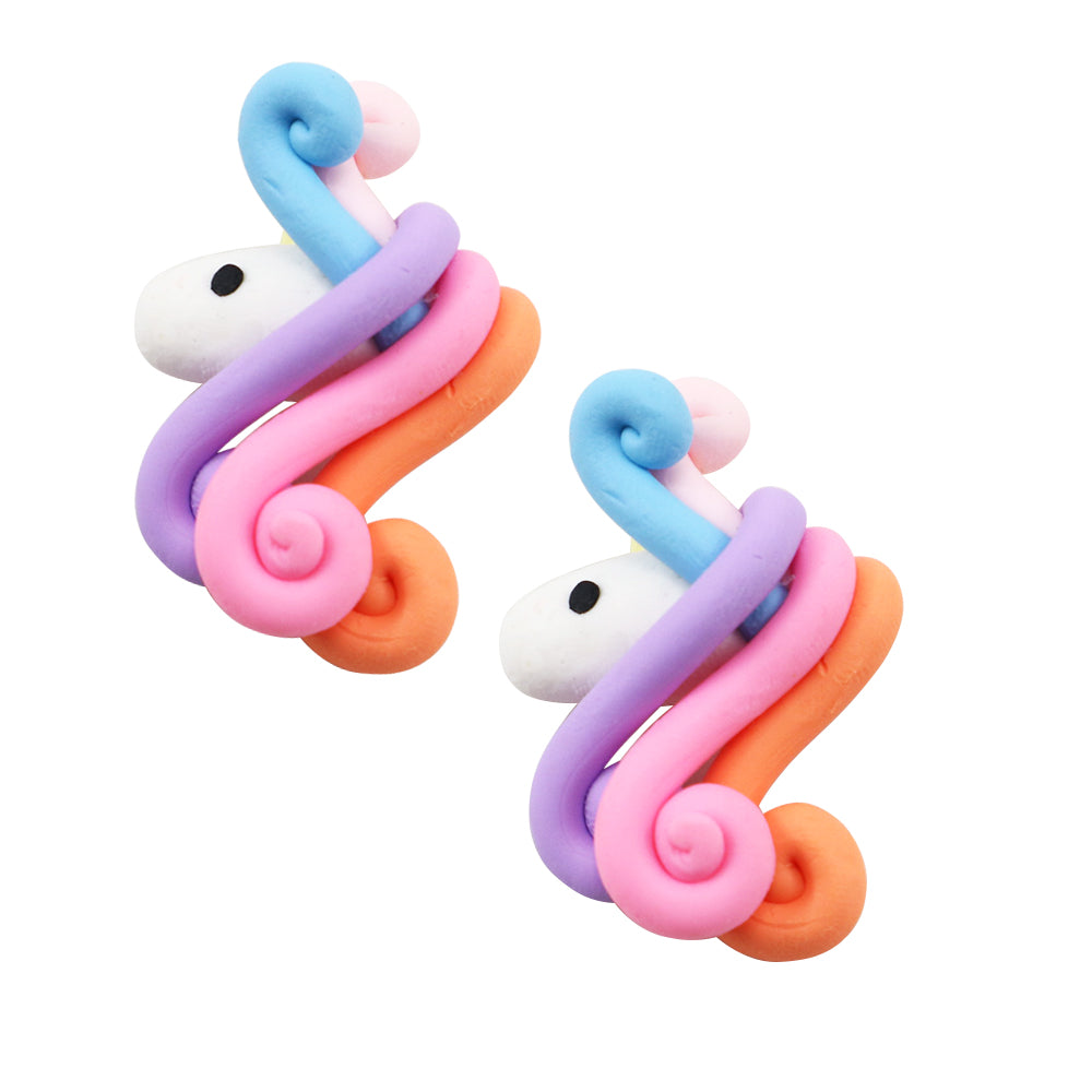 5pcs Vibrant Color Unicorn Charms Design - Polymer Clay Stationery Phone Case Decors and DIY Jewelry Making Accessories - For Creative Crafters and Jewelry Enthusiasts