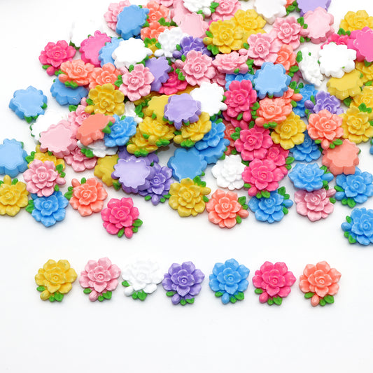 10Pcs Rose Flower Shaped Acrylic Charms,Mixed Colors,3D Flatback Resin Cabochons for DIY Jewelry, Earrings, Bracelets, Keychains, Festive Decor, Homemade Gifts, Phone Cases, Water Bottles, Hair Accessories - Crafting Accessories