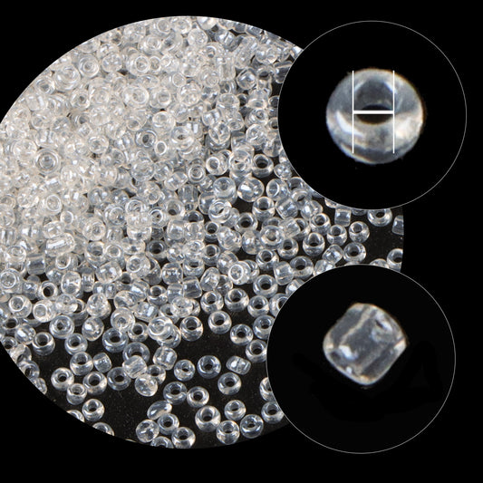 20g/pack Transparent Miyuki Seed Beads Plain Solid Color Loose Spacer Acrylic Beads with Hole for Jewelry Making DIY Bracelet Necklace Chain Earrings Charm Bangle Decors Craft Accessories