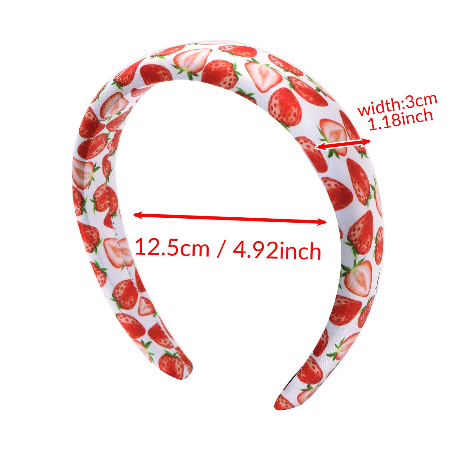 strawberry satin high cranial hairband