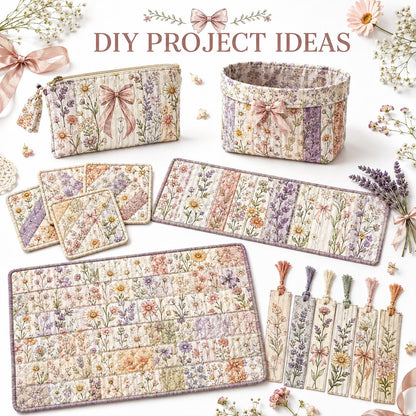 10pcs Vintage Floral Pattern Jelly Roll Fabric Strips 2.5X19.7inch Pre-Cut 100% Polyester For Patchwork Quilts, Table Runners, Placemats, Tote Bags, Storage Pouches, Makeup Bags, Coasters, Quilt Blocks & Binding