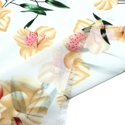 1Pc flower Chiffon Fabric - 59x19.68inch(150x50cm) Pre-cut Fabric,Perfect for DIY Sewing,Bags,Party Decor, Tablecloths, Gift Wrapping,Cushions & Furniture Covers