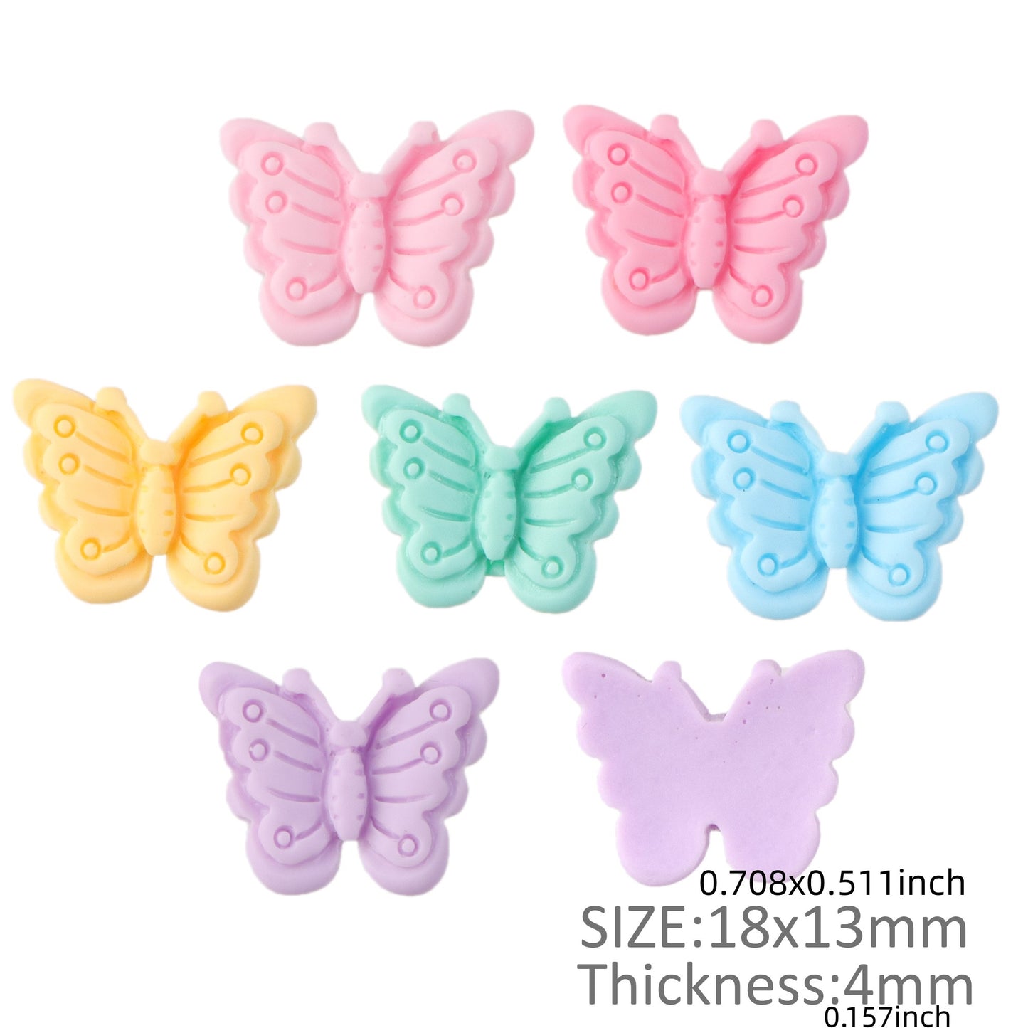 10Pcs Butterfly Flatback Cabochons, Faux Kawaii 3d Cabochon Charms Resin for DIY Hair Clips, Headbands, Phone Cases, Scrapbooking, and Jewelry Making