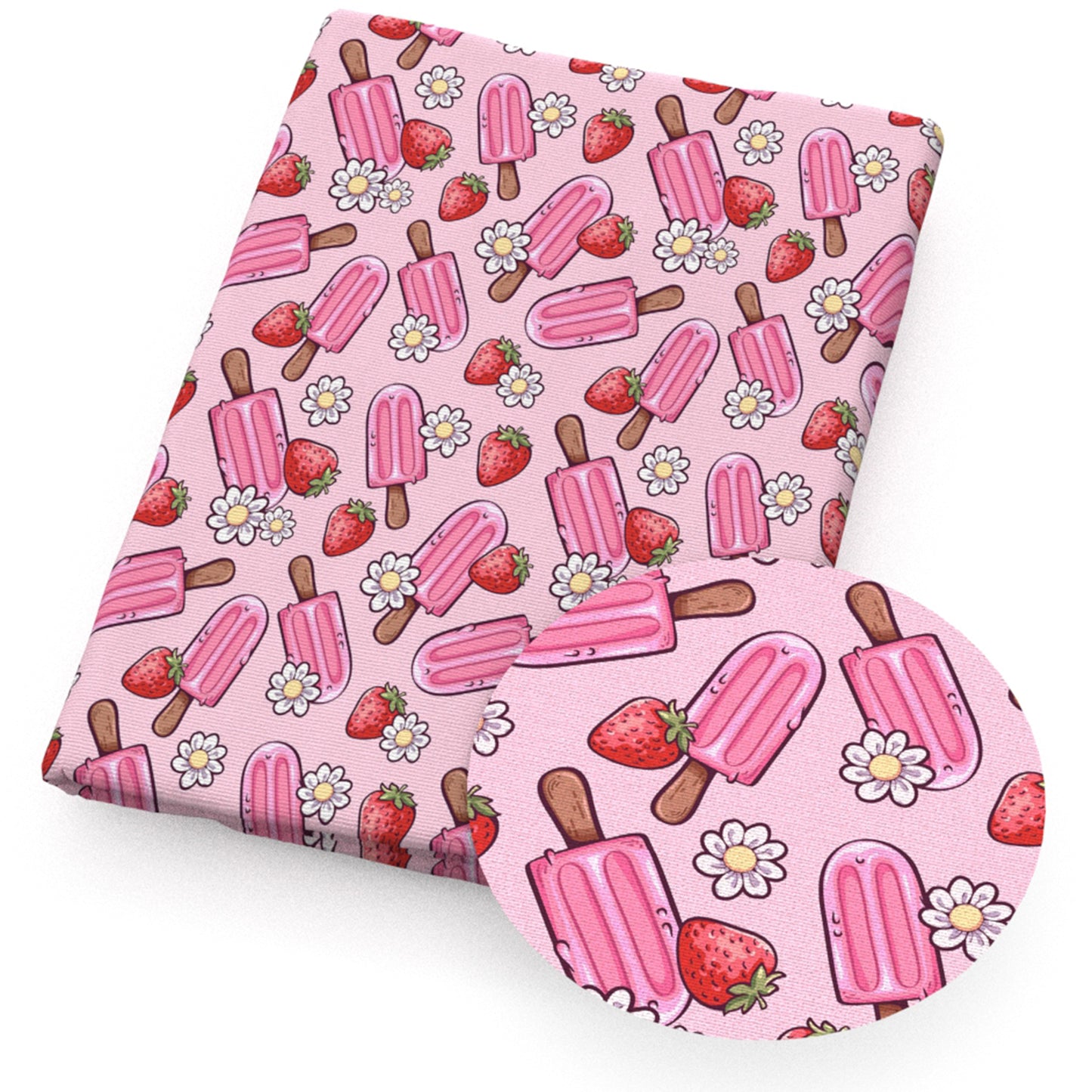 cake cupcake ice creampopsicle strawberry flowerfloral fabric