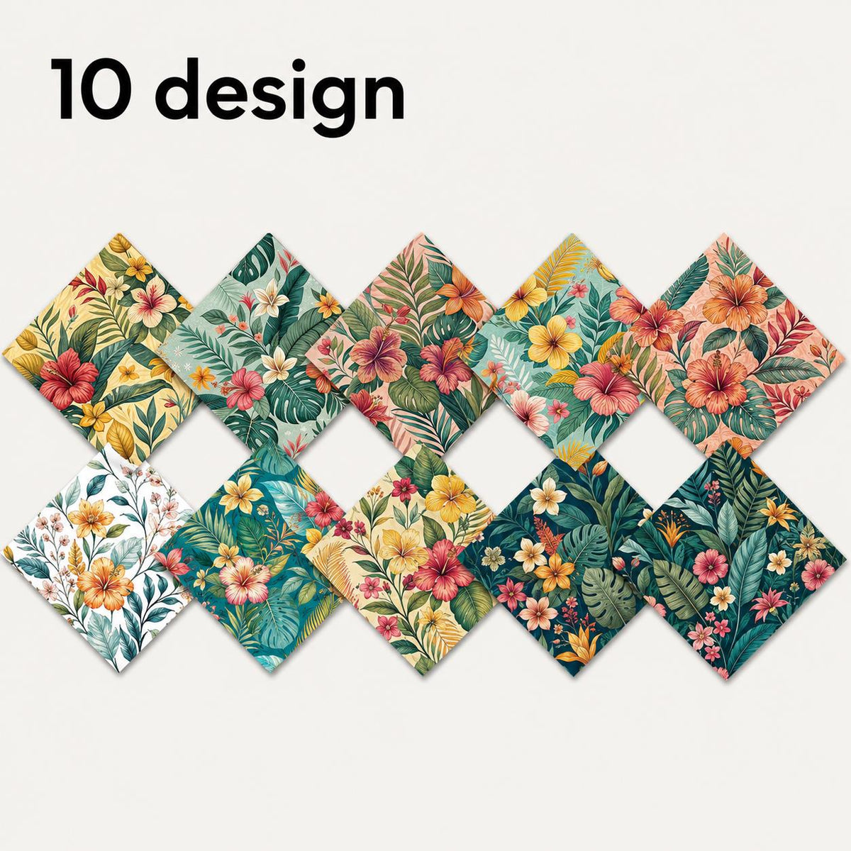 10pcs Charm Pack Set Floral Pattern Vintage Style Handmade DIY with Rich Color and Texture Elements 100% Polyester Patchwork in 10 Design Styles Suitable for Patchwork DIY Craft Projects DIY Wallet Making Gift Giving Bag Making Mother's Day Gift