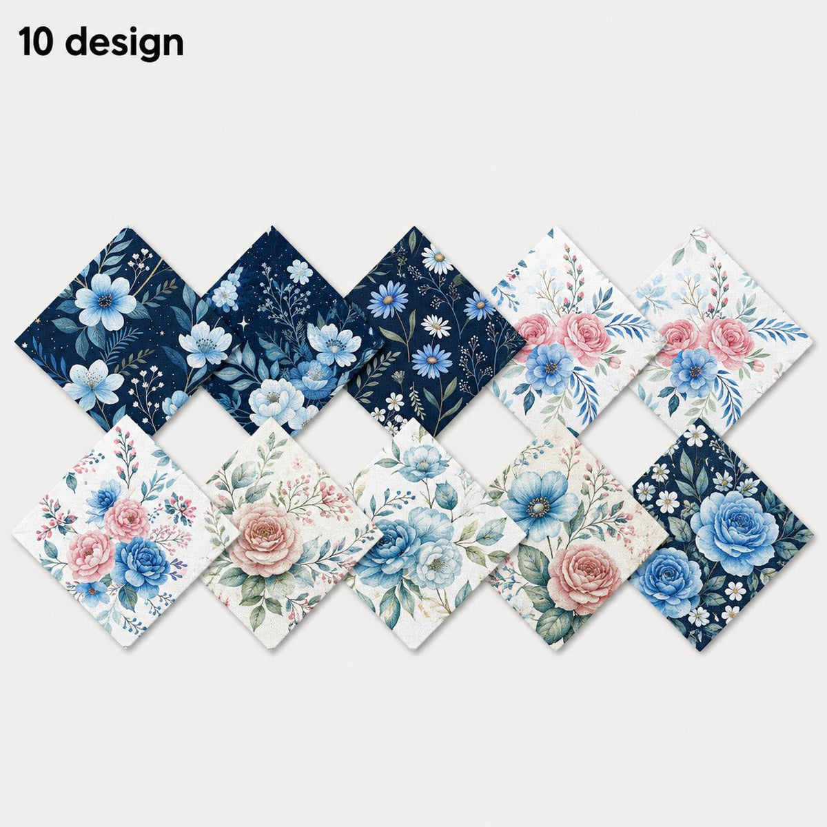 10Pc/Set Flower Series Fat Quarter Fabric, Pre-Cut Square Fabric Assort, Fabric Set, Craft Fabric, Handmade DIY Patchwork Fabric,Home Quilting Sewing Fabric, Packaging Fabric, Scrapbooking Craft Hobbyist
