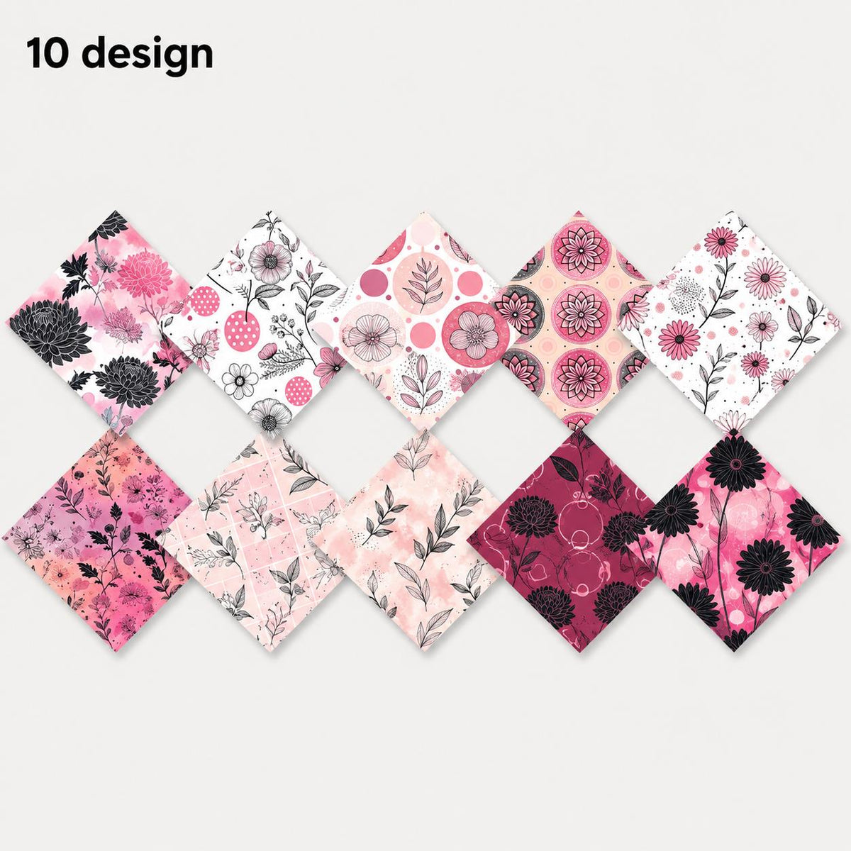 10Pc/Set Flower Dot Series Fat Quarter Fabric, Pre-Cut Square Fabric Assort, Fabric Set, Craft Fabric, Handmade DIY Patchwork Fabric,Home Quilting Sewing Fabric, Packaging Fabric, Scrapbooking Craft Hobbyist
