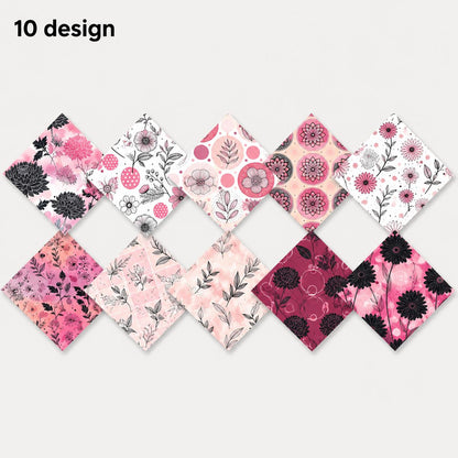 10Pc/Set Flower Dot Series Fat Quarter Fabric, Pre-Cut Square Fabric Assort, Fabric Set, Craft Fabric, Handmade DIY Patchwork Fabric,Home Quilting Sewing Fabric, Packaging Fabric, Scrapbooking Craft Hobbyist
