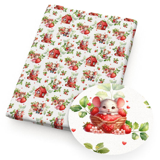 mouse strawberry fabric