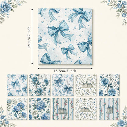 10pcs Charm Pack Set Floral Rose Bow Pattern Vintage Style Handmade DIY with Rich Color and Texture Elements 100% Polyester Patchwork in 10 Design Styles Suitable for Patchwork DIY Craft Projects DIY Wallet Making Gift Giving Bag Making Mother's Day Gift