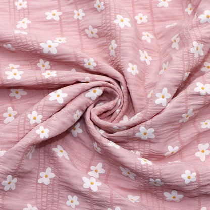 1pc Flower Pattern Wrinkles Texture Quilting Fabric-59.05x19.68inch Precut Polyester Craft Fabrics DIY Handmade Projects Doll Clothes Fabric For Hair Ties, DIY Quilting & Sewing