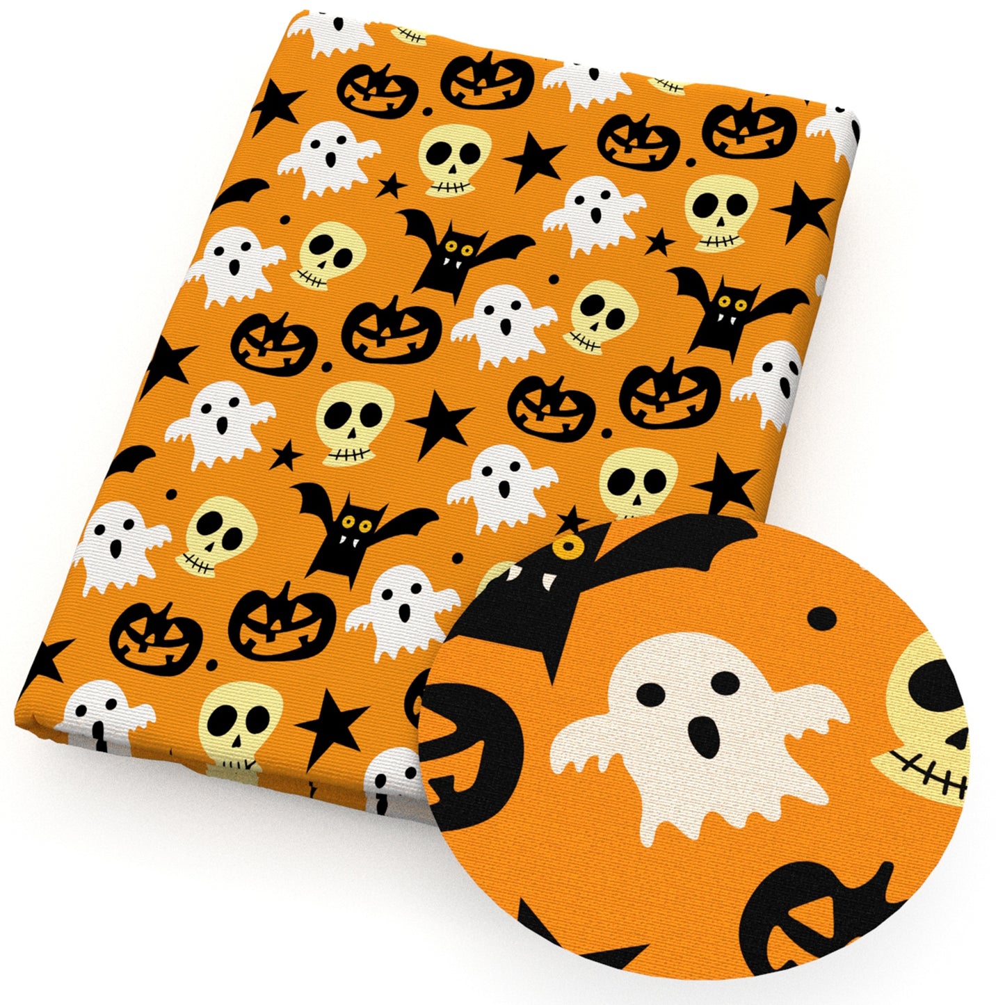 halloween skull ghost skeleton bones fabric