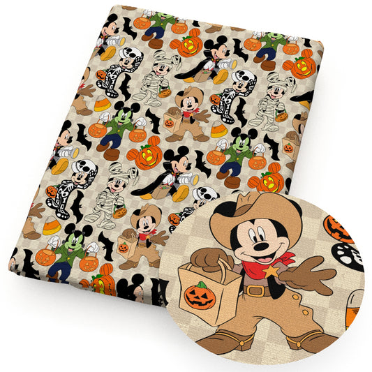 plaid halloween pumpkin fabric