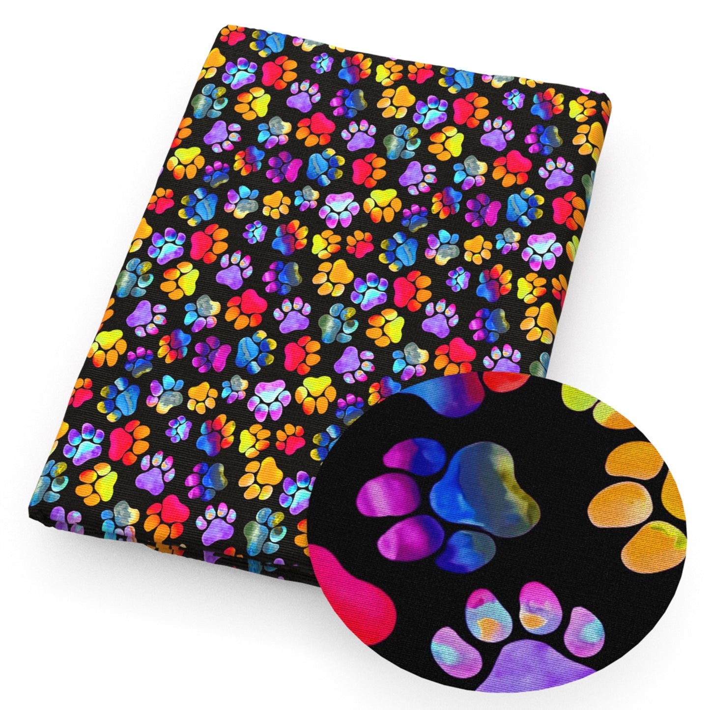 footprint paw tie dye fabric