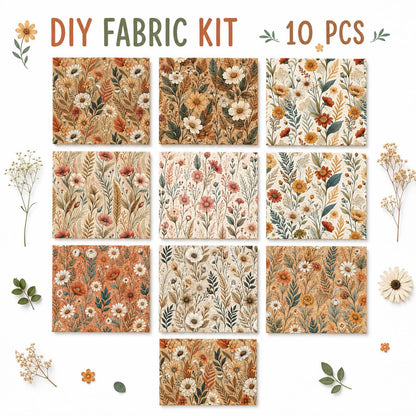 10Pc/Set Flower Series Fat Quarter Fabric, Pre-Cut Square Fabric Assort, Fabric Set, Craft Fabric, Handmade DIY Patchwork Fabric,Home Quilting Sewing Fabric, Packaging Fabric, Scrapbooking Craft Hobbyist